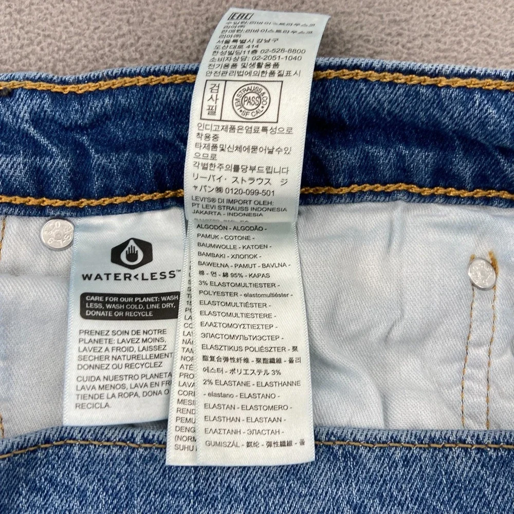 Levi's 505 Jeans Mens 34x32 Blue Denim Medium Wash Red Tab Mid Rise Straight Leg